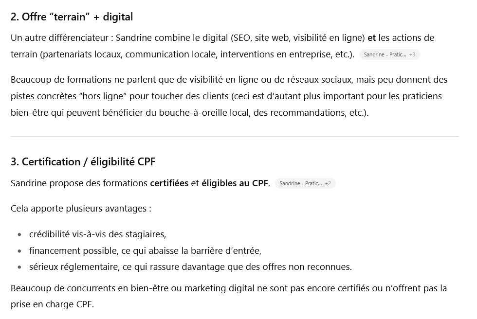 Avis ChatGPT Sandrine Mille