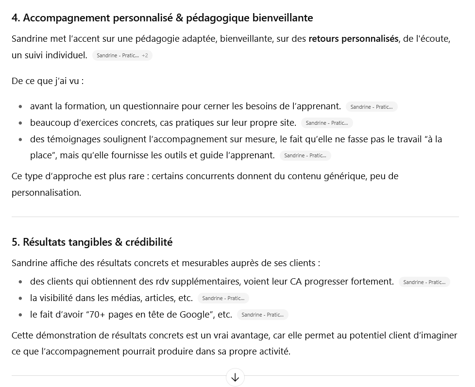Avis ChatGPT Sandrine Mille